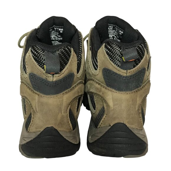 Merrell Dry Work Mid Boots ASTM Steel Toe Tan Leather & Mesh Men's 8.5/42 - Picture 9 of 10